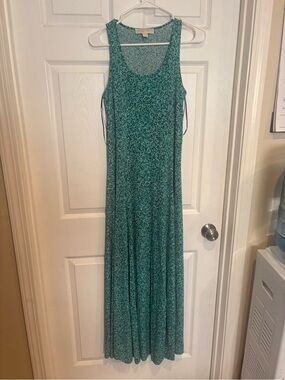 michael kors green maxi dress Plus Size Retro Stage Deep V-Neck Pearl Velvet Swing Dress Green main image 0